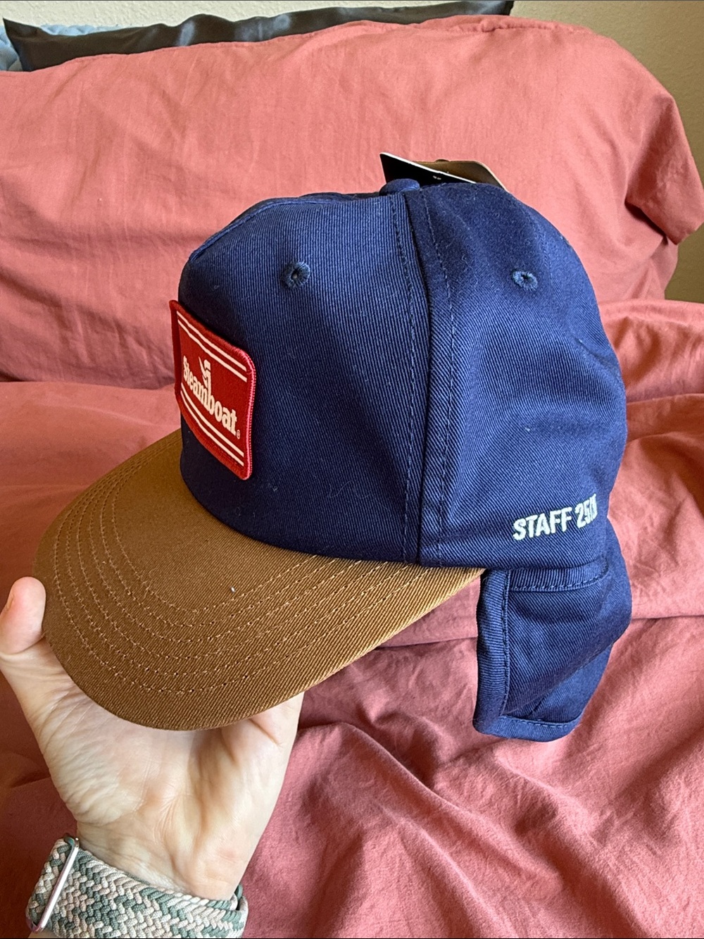 Steamboat Navy & Brown Staff Cap